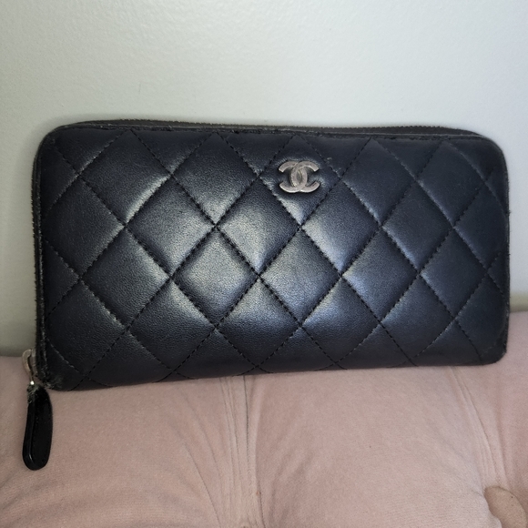 CHANEL Handbags - Chanel Matelasse Long Zippered Wallet